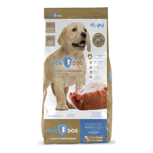 Alimento Iron Dog Super Premium para perro cachorro todos los tamaños sabor cerdo en bolsa de 9kg