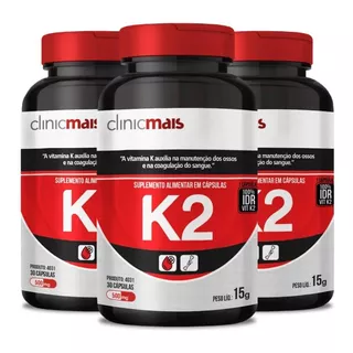 Vitamina K2 Mk-7 Menaquinona-7 100% Idr 90 Cápsulas