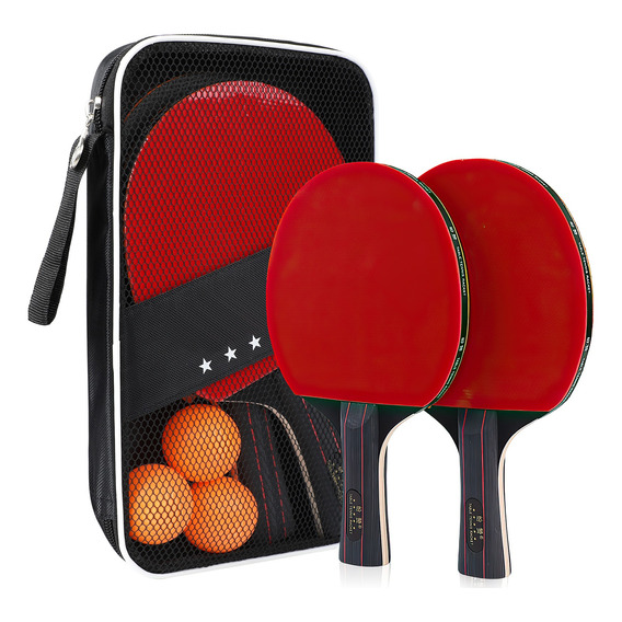 Juego De Ping Pong Set De 2 Raquetas 3 Pelotas Profesional