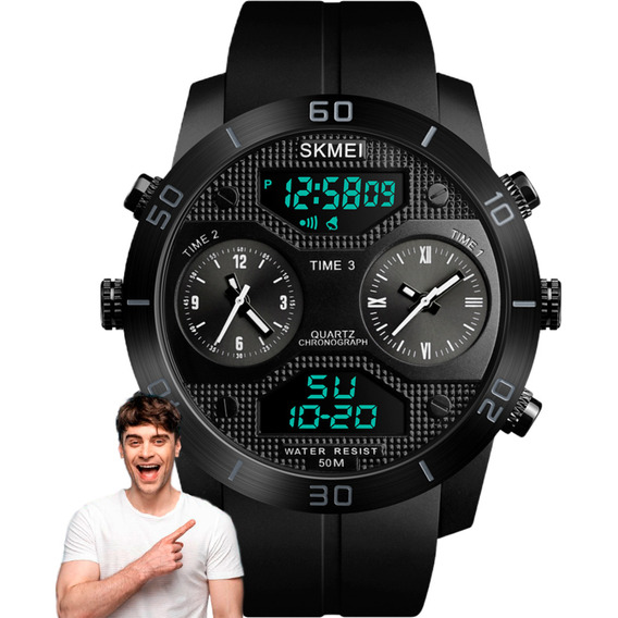 Reloj Skmei 1355 Deporte 3 En 1 Cronómetro Acuático Original