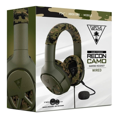  Headset Turtle Beach Ear Force Recon Camo Para Xbox One/ps4 Color Verde