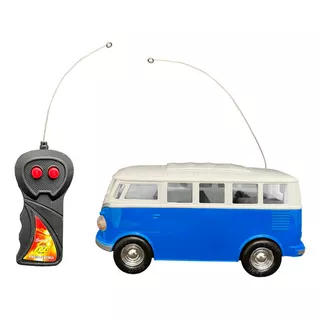 Carrinho Kombi Retrô Com Controle Remoto Brinquedo Cor Sortidas