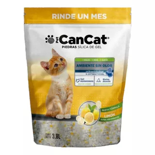 Piedras Para Gatos Sílica De Gel Limón Cancat 3.8kg X 3.8kg De Peso Neto