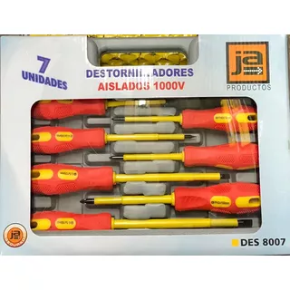 Juego Set Kit De 7 Destornilladores Aislado 1000v Ja Des8007