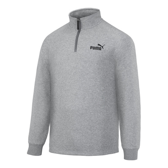 Poleron Puma Half Zip Raglan Gris Hombre