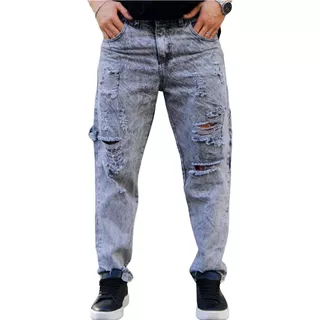 Pantalom Mom Carpintero Hombre Con Roturas O Sin Oxford Moda