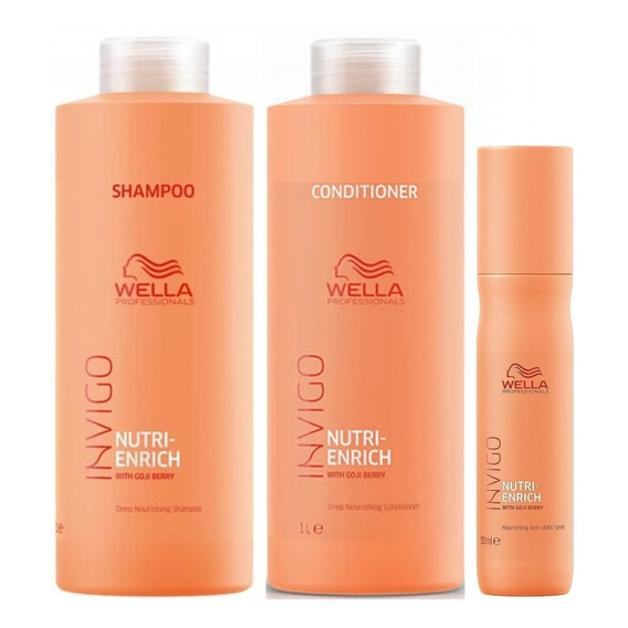 Shampoo 1000ml +conditioner +spray Wella Invigo Nutri Enrich