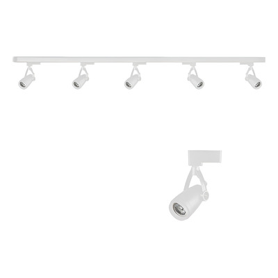 Riel Tracker 2 Metros Con 5 Spot Cabezal Toc Blanco Gu10 Cie