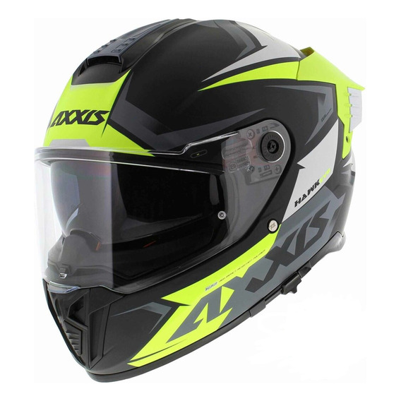 Casco Moto Axxis Hawk Evo Ixil A3 Amarillo Mate Doble Visor