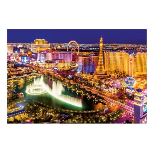 Las Vegas Strip Neon Fluorescente Rompecabezas 1000pz Educa 