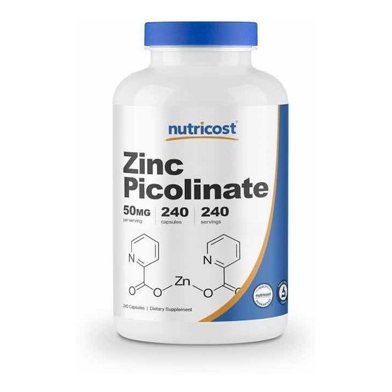 Zinc Picolinato 50 Mg 240 Cápsulas Importado Americano