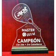 Trofeo Medalla Placa Acrilico Paddle Tenis Futbol X 15 Cm