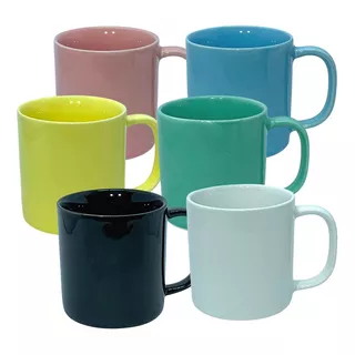 Jogo 12 Caneca Tulipa Café Chá Porcelana Color Kit Xícaras 