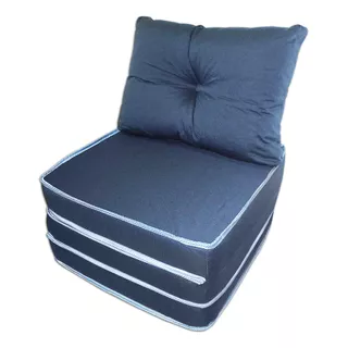 Puff Multiuso Colchão Com Travesseiro Solteiro 3 Em 1 Fa Cor Azul