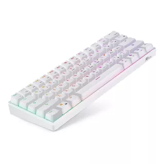 Teclado Gamer Royal Kludge Rk61 Qwerty Royal Kludge Brown Inglés Us Color Blanco Con Luz Rgb