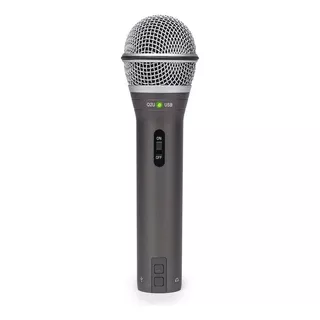 Microfone Samson Q2u Dinâmico Cardioide Cor Cinza