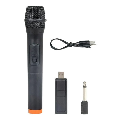 Microfono Inalambrico Profesional + Receptor Usb + Adaptador Color Negro