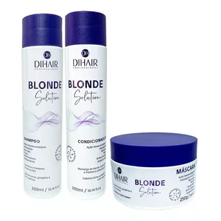 Kit Matizador Cabelos Loiros Blonde Solution 300ml Dihair