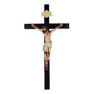 Crucifixo Tradicional Madeira Imagem Resina Policromado 70cm