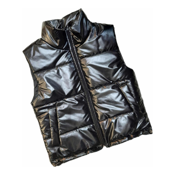 Chaleco Puffer Metalizado Dama  Interior Corderito