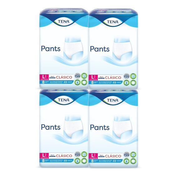 Pañales Tena Pants Clasico Large Combo X 4 Paquetes