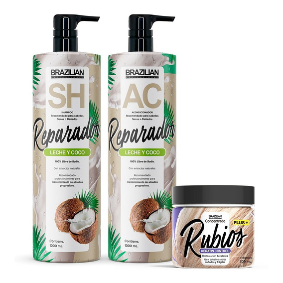 Shampoo Y Acondicionador Brazilian Dañados + Concentrado