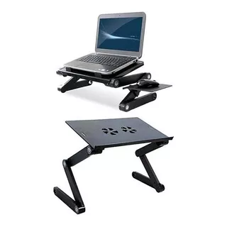 Mesa Multifuncional Para Notebook Com Cooler Dobravel Preta