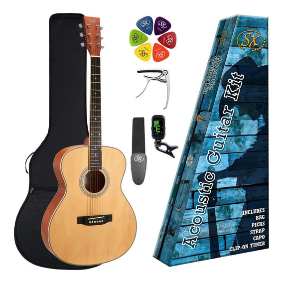 Pack Guitarra Acústica Sx So104k Con Funda Correa Y Afinador
