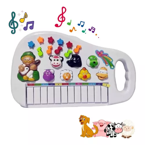 Piano animal Seu Lobato Pianinho Infantil Teclado Musical Bebê Ia Ia O  Bichos Fazendinha