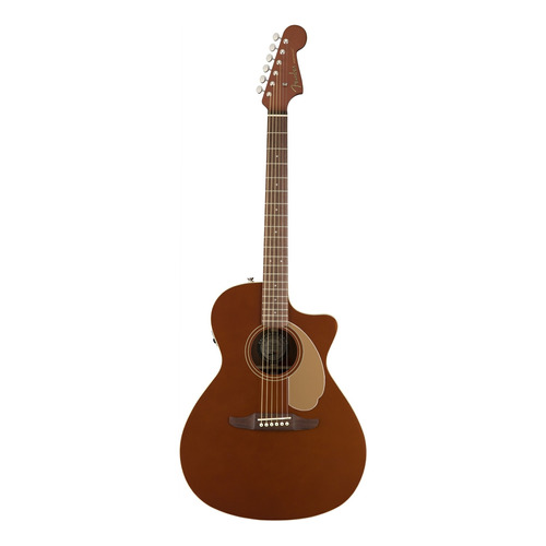 Guitarra Electroacústica Fender California Newporter Player Newporter para diestros rustic copper brillante