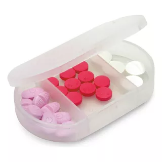 Porta Comprimidos Com 3 Divisórias Pill Topget Cor Branco