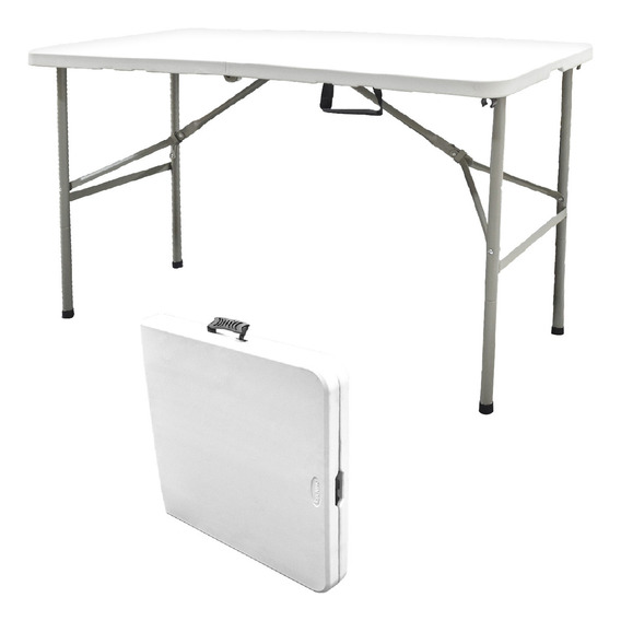  Kano 1003371 mesa plegable de plástico apta exterior tipo portafolio de 120 cm color blanco