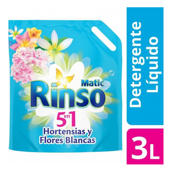 Rinso Detergente Líquido Hortensias Y Flores Blancas Dp 3lt