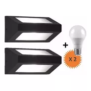 Pack X2 Aplique Bidireccional Pared Edison + Led Exterior