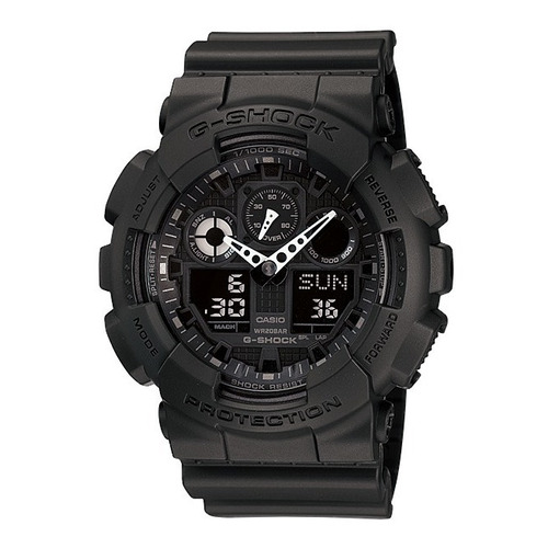 Reloj Casio Ga-100-1a1 Hombre G-shock Color De La Malla Negro Color Del Bisel Negro Color Del Fondo Negro