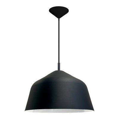 Colgante Campana Negra 40cm Apto Led E27 Deco Moderno Fz