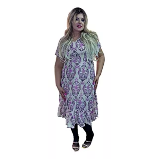 Vestido Feminino Moda Evangélica Comportado Plus Lubira