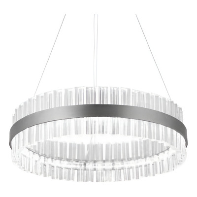 Colgante Led Jauregui 72w Cristal Acero Cromo Diseño Cie