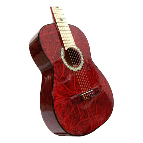 Guitarra Acustica Clásica Cerro Grande Cl1-mancha-roja Color Rojo