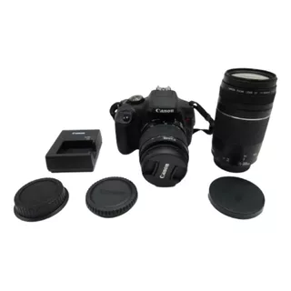 Camara Canon Profesional Reflex Rebel T7 Con Lentes Y Bolso