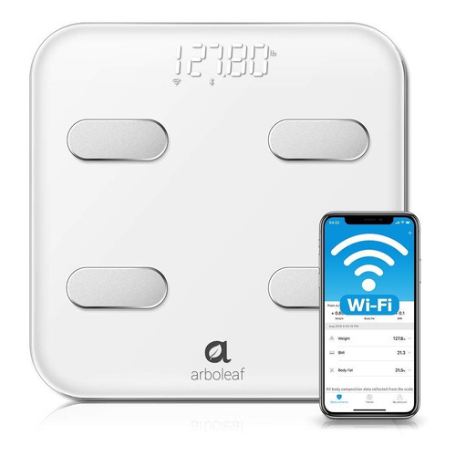 Bascula Con Wi-fi Bluetooth Y 14medidas Corporales -arboleaf Color Blanco
