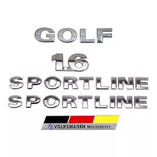 Emblema Golf+1.6+sportline+motorsport 5 Peças Frete Gratis