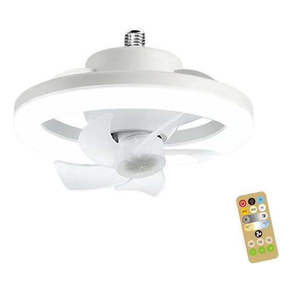 Bombillo Led  Ventilador Giratorio 60w + Control Remoto 