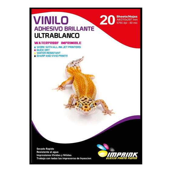 Vinilo Adhesivo Ultrablanco A4/20hojas..envio Gratis X 3 Un!