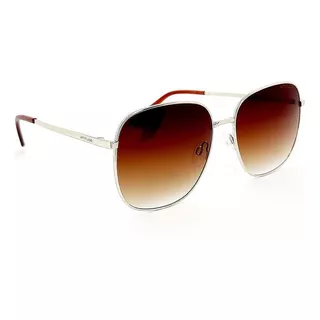 Óculos De Sol Feminino Atitude Dourado - Marrom 60mm