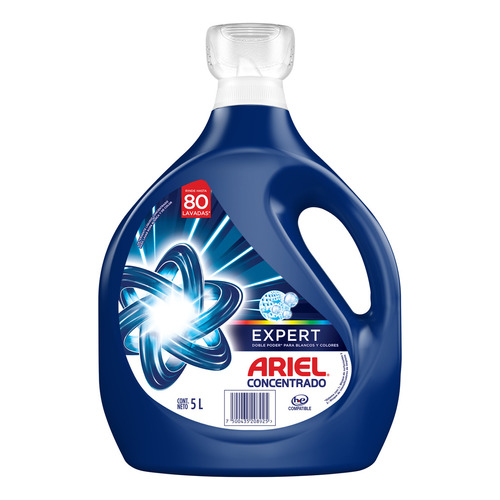 Ariel Detergente Líquido Doble Poder Ropa Blanca Y Color 5l