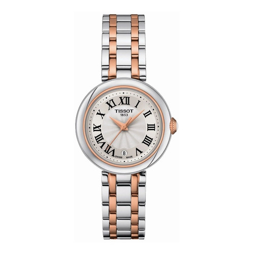 Reloj Tissot Bellissima Small - Mujer - T1260102201301 Color de la malla Plateado y Rosé Color del bisel Rosé Color del fondo Plateado