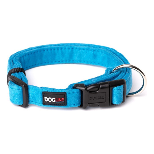 Collar Perro Microfibra Dogline Mediano Azul Tamaño del collar M