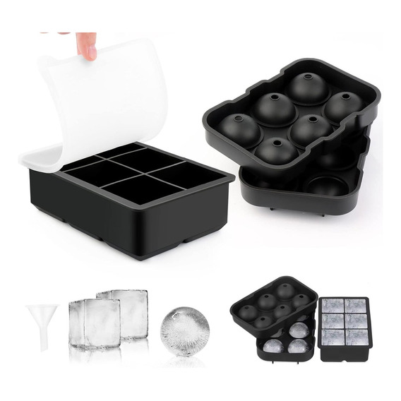Molde Cubeta Hielera Silicona Set X2 Cubos Y Esferas Casatua