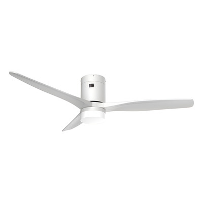 Ventilador De Techo Smart Wifi Madera Aruba Blacno C/ Luz 1.32 M 50hz/ 60hz Blanco Blanco 3